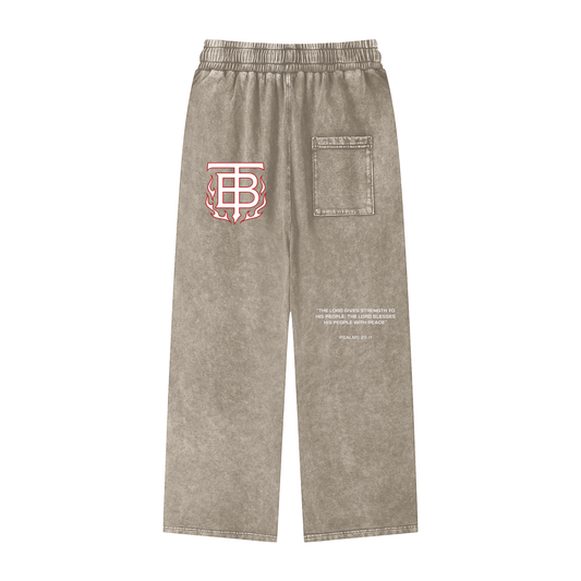 Acid Wash Straight Leg Pants - 360 GSM