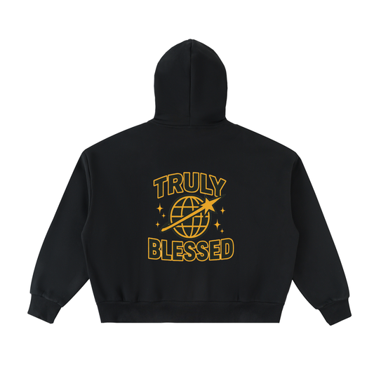 Fleeced Full-Zip Boxy Hoodie