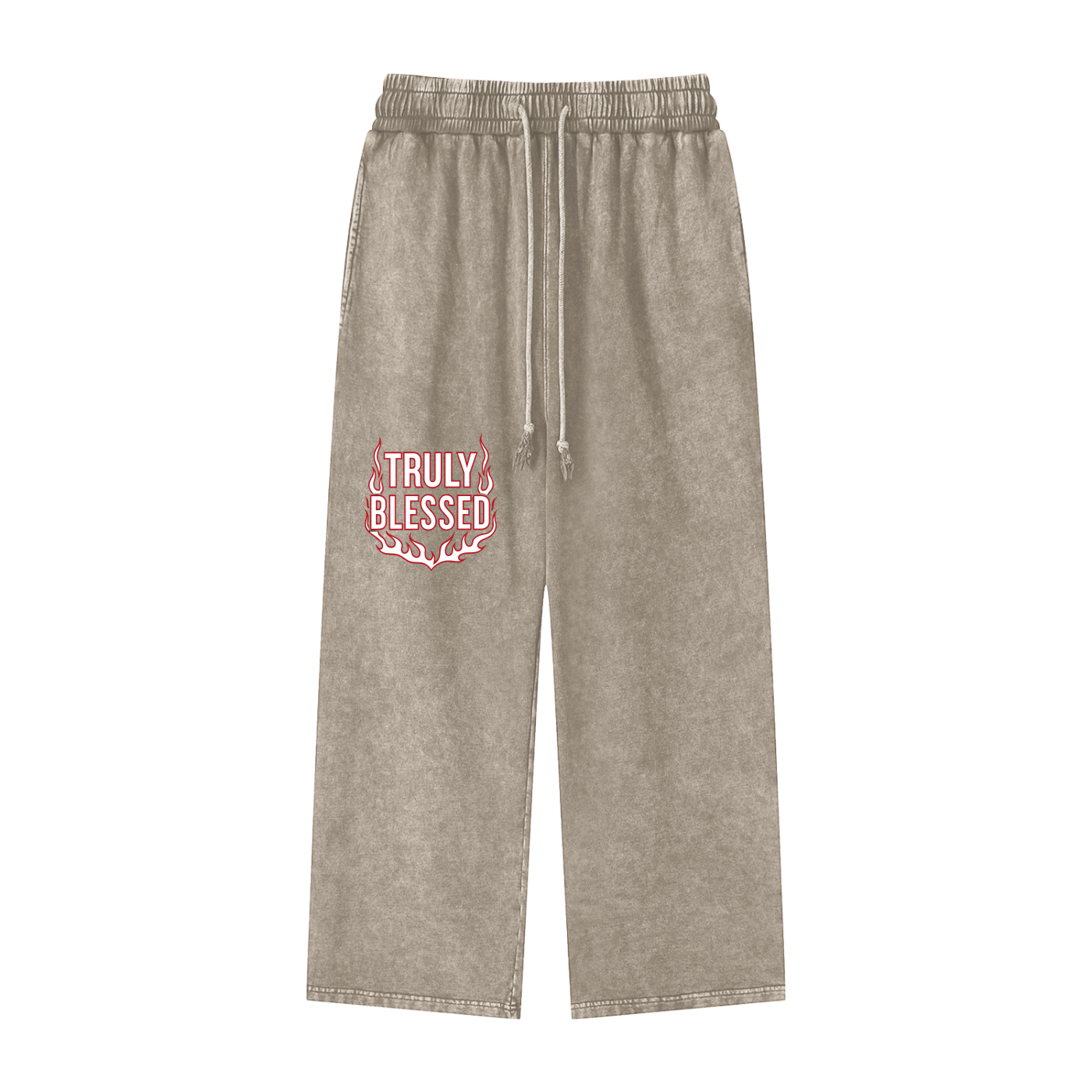 Acid Wash Straight Leg Pants - 360 GSM