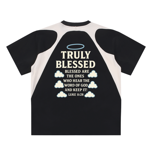 Contrast Panel Cotton T-Shirt