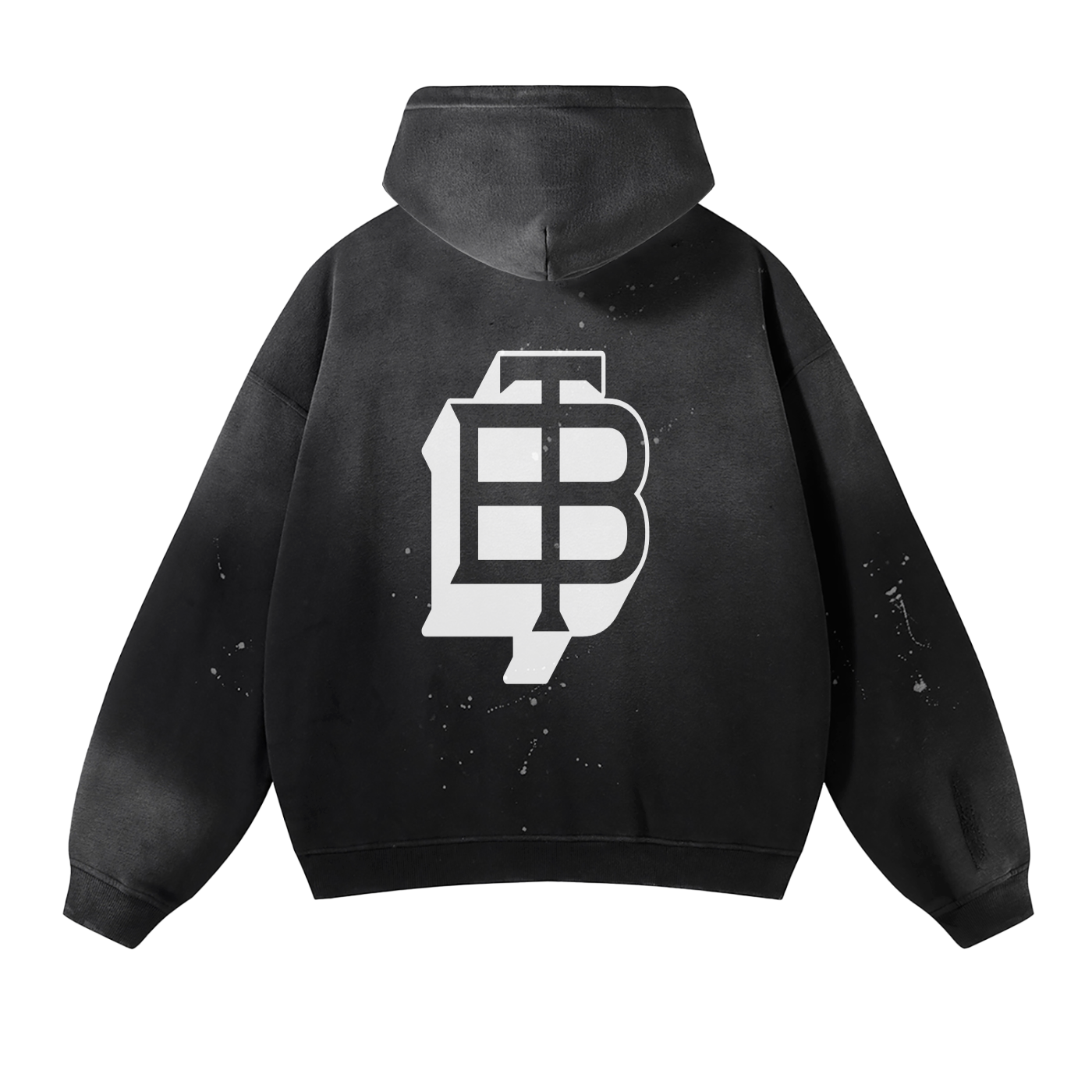 Vintage Wash Frayed Fleece Hoodie - 360 GSM