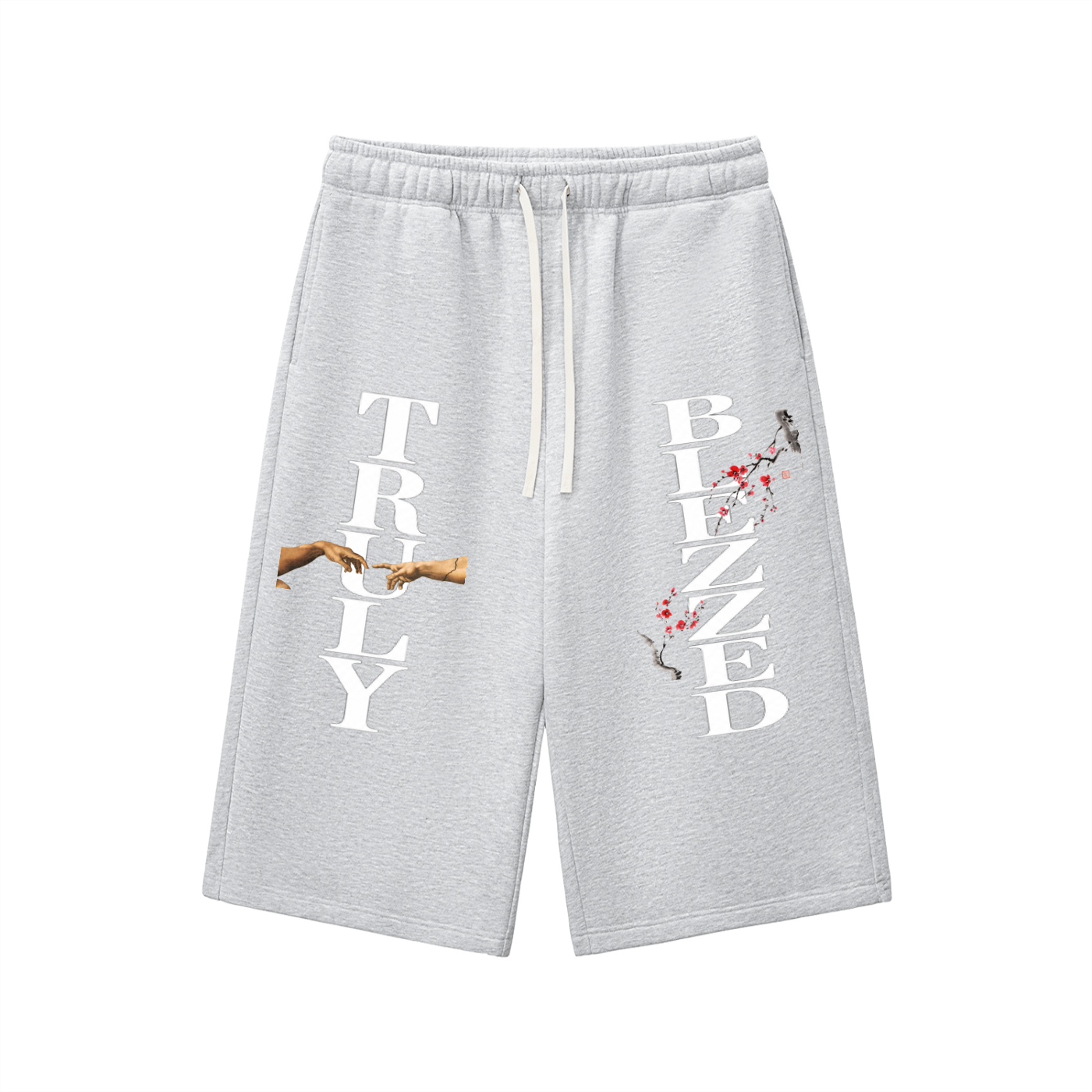 Relaxed Drawstring Three-quarter Sweatpants