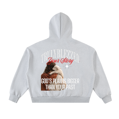Fleeced Full-Zip Boxy Hoodie