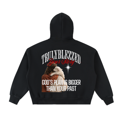 Fleeced Full-Zip Boxy Hoodie