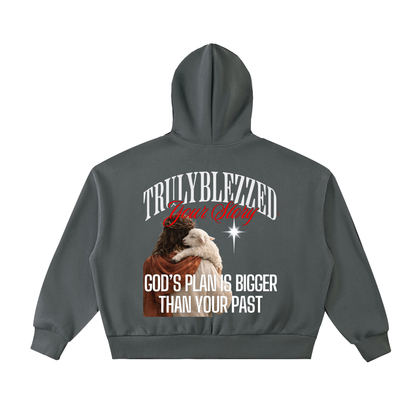 Fleeced Full-Zip Boxy Hoodie