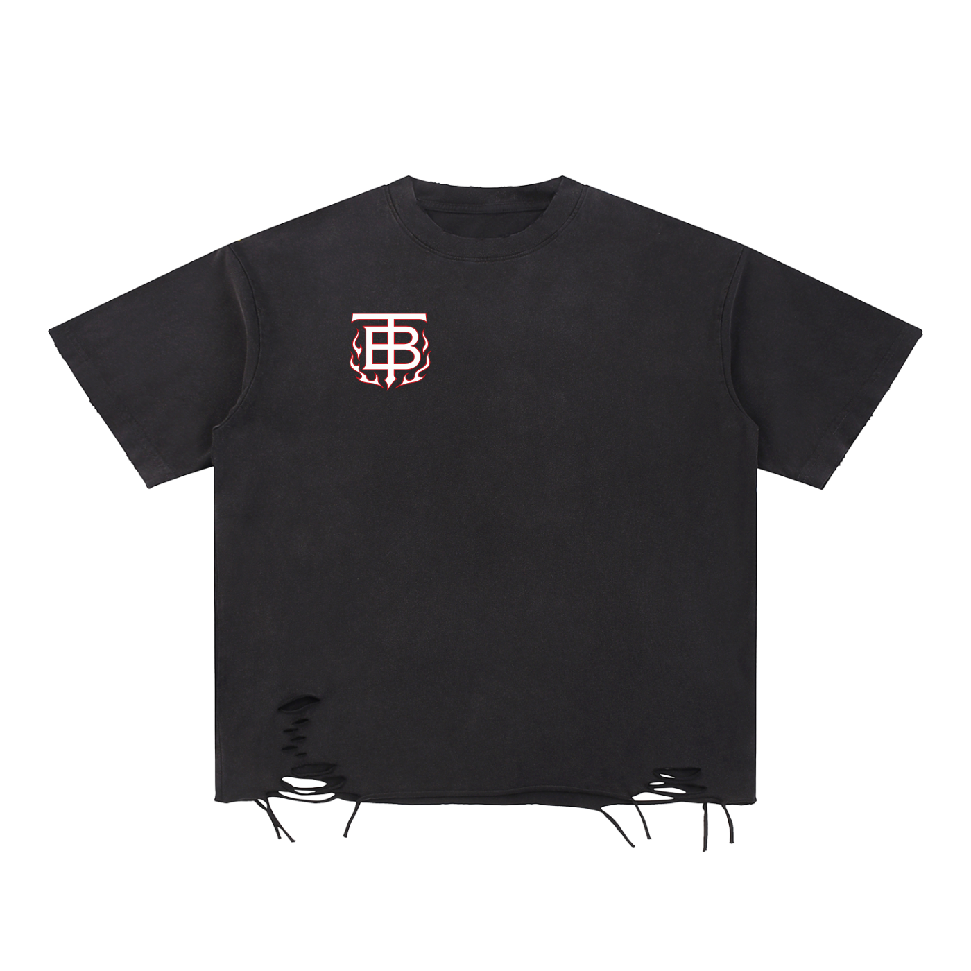 Snow Washed Raw-Hem T-Shirt