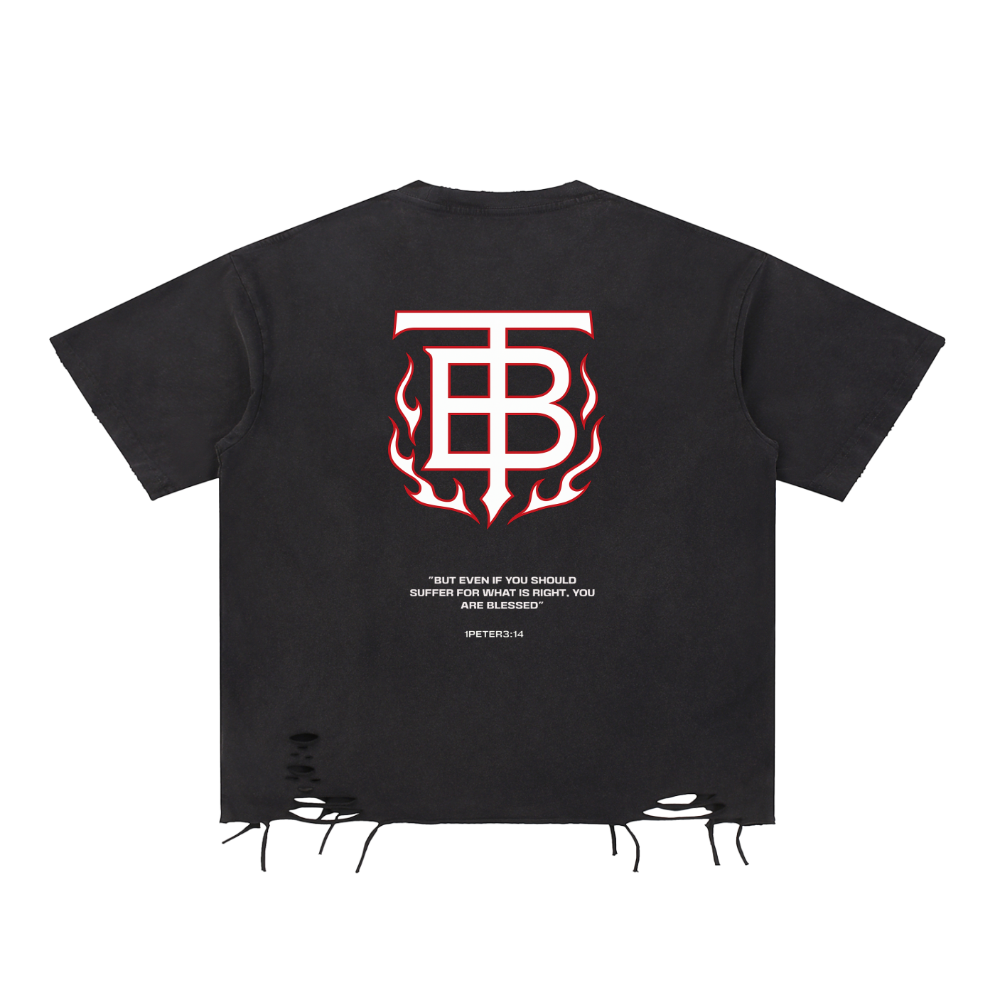 Snow Washed Raw-Hem T-Shirt