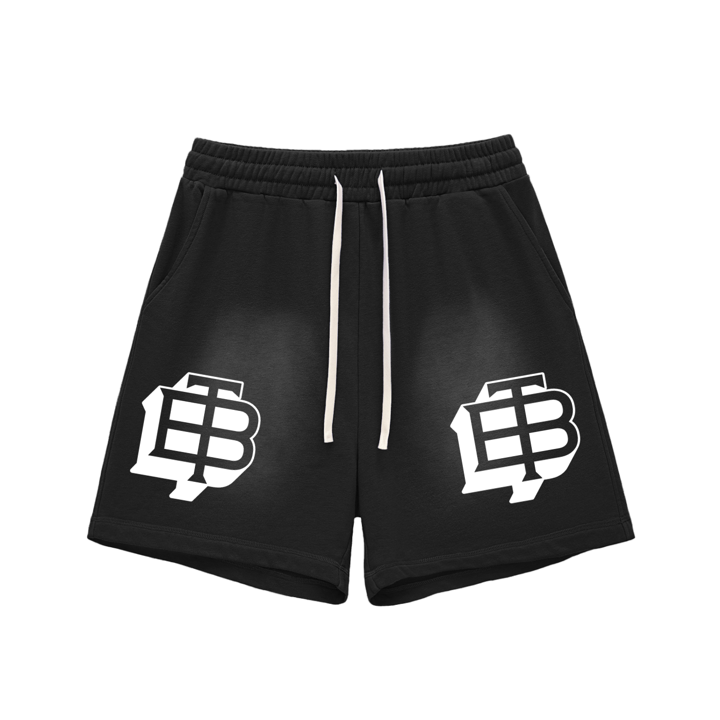 Sun Fade Raw Edge Cotton Shorts