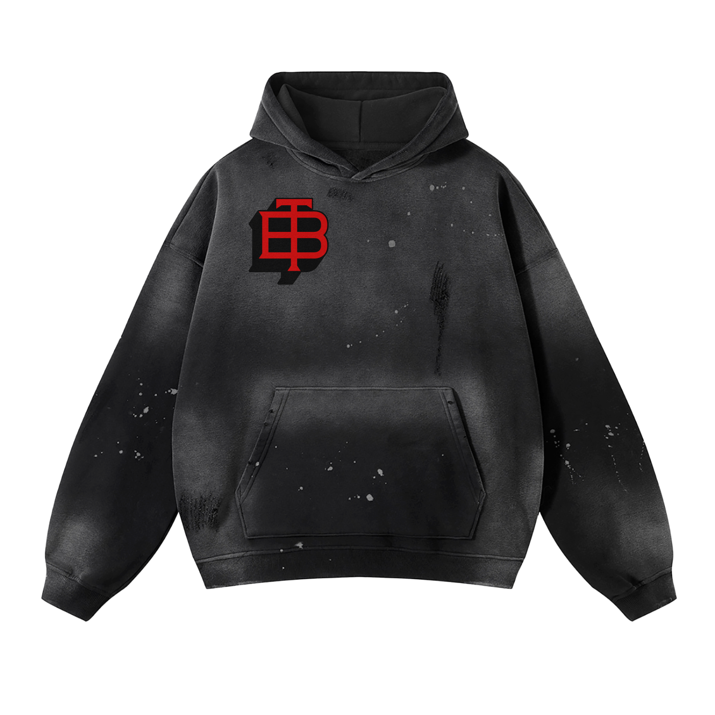 Vintage Wash Frayed Fleece Hoodie - 360 GSM