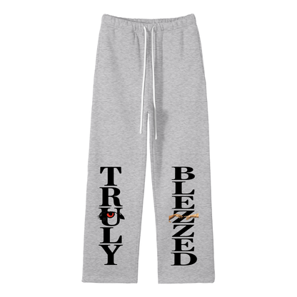 Unisex Solid Color Fleece Straight Leg Pants