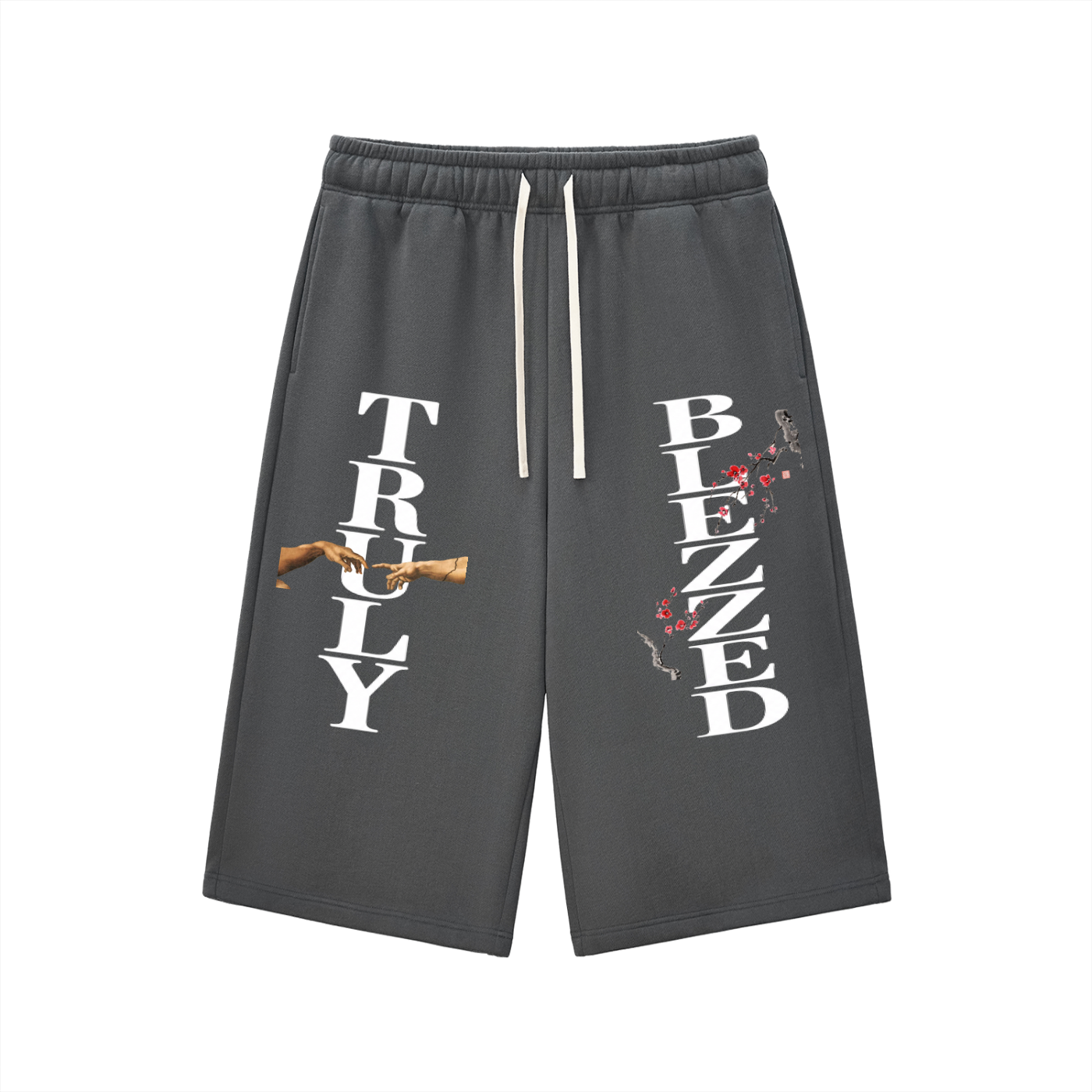 Relaxed Drawstring Three-quarter Sweatpants