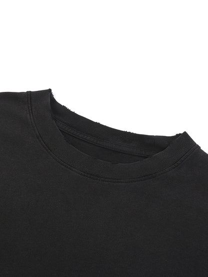 Snow Washed Raw-Hem T-Shirt