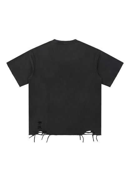 Snow Washed Raw-Hem T-Shirt