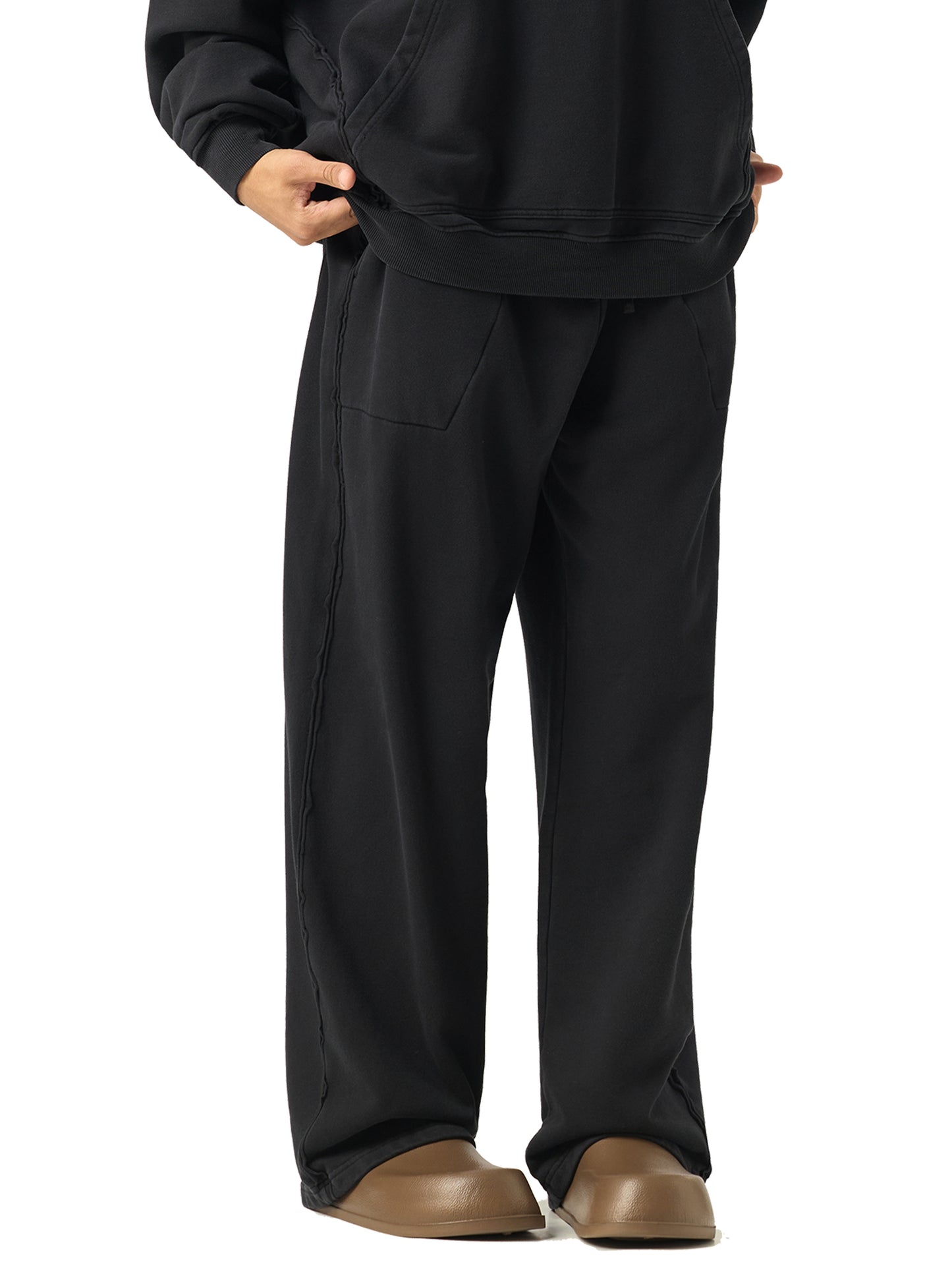 Raw-Seam Enzyme Washed Sweatpants