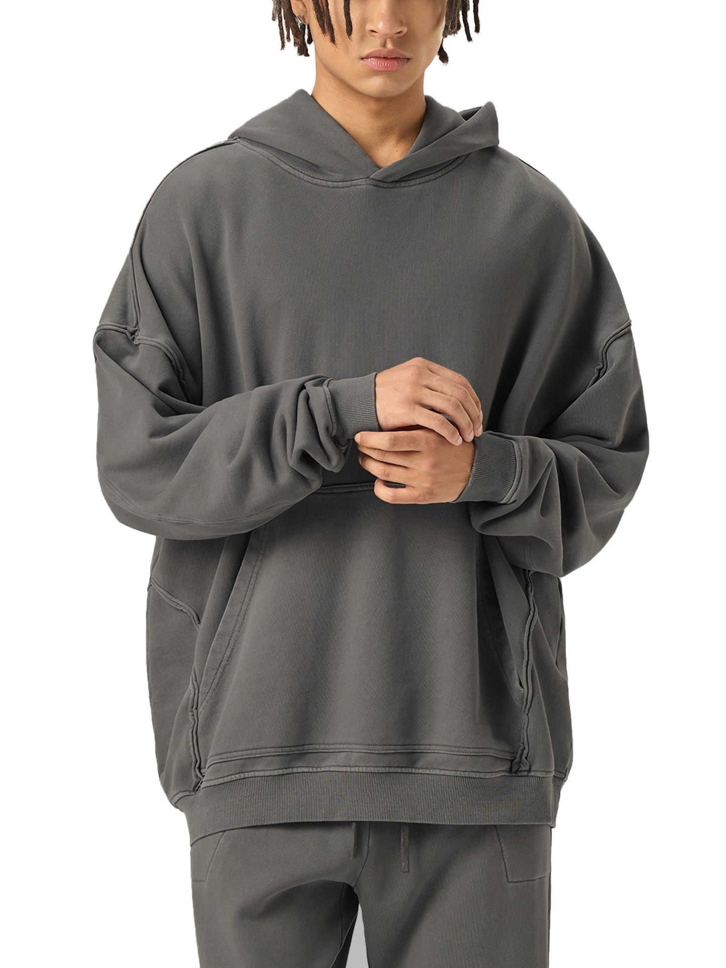 Raw-Seam Enzyme Washed Hoodie